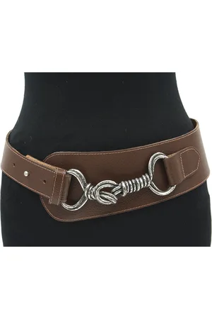 A-zone Bruine afhangriem - dames riem - 9/4 cm breed - Echt leer - Taille: 90cm - Totale lengte riem: 105cm