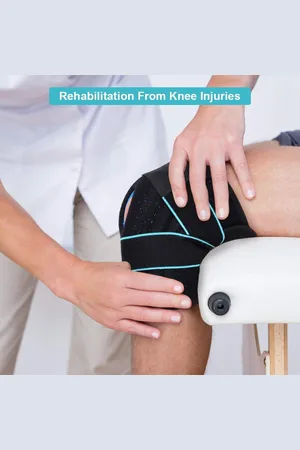 Merkloos Knee Compression Brace with Side Stabilizers - Open-patella Stabilizer for Meniscus Tear - Sports Injury Rehabilitation and Protection - Arthritis Joint Pain Relief for Arthritic Knees