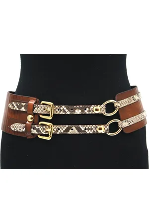 A-zone Dames afhangceintuur met print - dames riem - 8 cm breed - - Echt Leer - Taille: 85cm - Totale lengte riem: 100cm