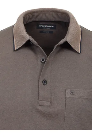 Casa Moda Poloshirt Met Borstzakje 3 Knoops Beige - L