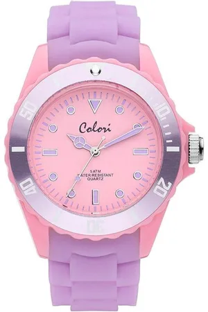 Colori Colour Combo 5 COL370 Horloge - Siliconen Band - Ø 44 mm - Lila Paars / Roze