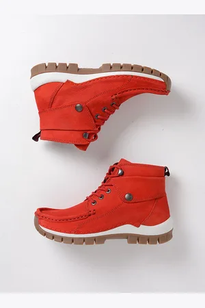 Wolky Dames Hoge veterschoenen 04725 Jump Rood