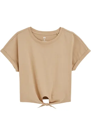 WE Fashion Meisjes T-shirt met knoopdetail