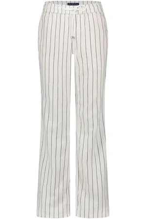Red Button Broek Colette Cotton Linnen Stripe L31 Srb4441a 35 Navy Dames