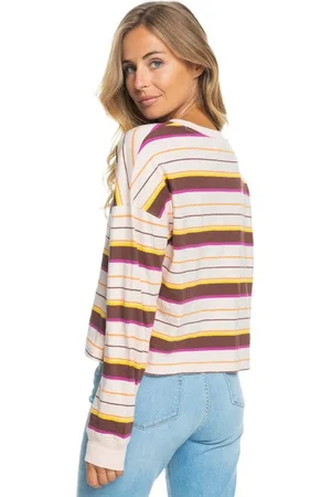 Roxy Take A Walk Long Sleeve T-shirt - Pale Dogwood Heart Stripe