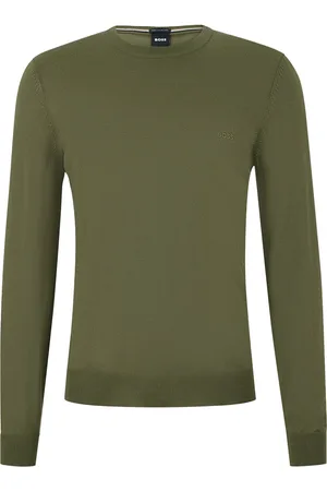 HUGO BOSS Trui Botto Wol Olijfgroen