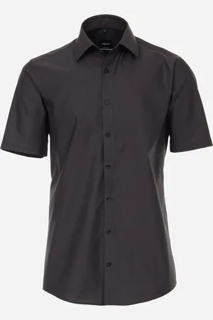 Venti Modern fit overhemd - korte mouw - popeline - - Strijkvriendelijk - Boordmaat: 42
