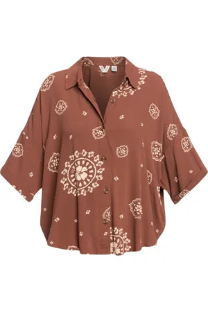 Roxy Beach Nostalgia Blouse - Root Beer Bacan Bandana