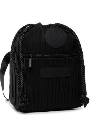 Merkloos TASCHE, BACK PACK PLEATS, SCHWARZ
