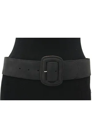 A-zone Dames leren tailleriem - dames riem - 6 cm breed - - Echt Leder/velours - Taille: 100cm - Totale lengte riem: 115cm