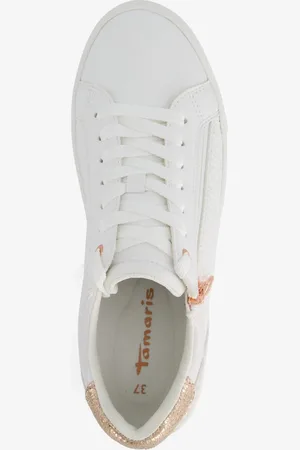 Tamaris Dames sneakers met rosékleurige details - - Uitneembare zool