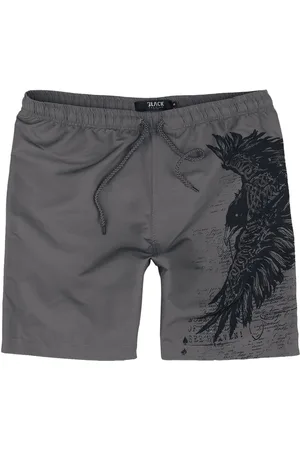 EMP Grijze zwemshort met raafprint Mannen - L