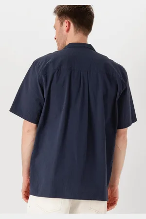 Foret Hush Seersucker Ss Shirt Overhemden Heren -