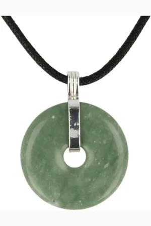 Ruben Robijn Chinese Jade donuthanger 30 mm aan koord
