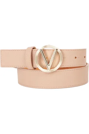 VALENTINO Riem Hampton Plaque Buckle Belt W95 Lichtbruin