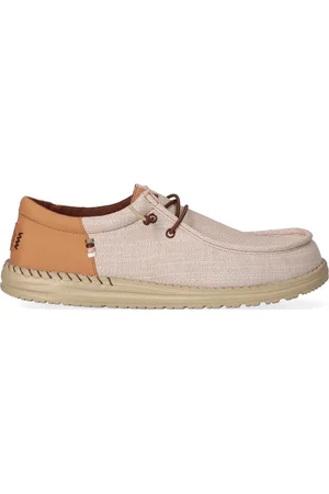 Hey dude Wally Funk Nylon Craft Heren Instappers Tobacco Brown