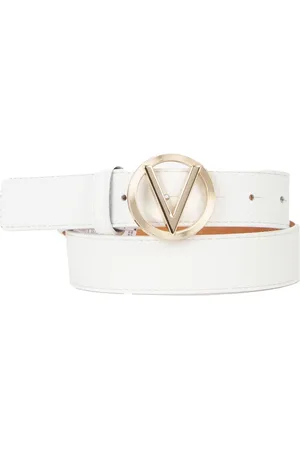 VALENTINO Riem Hampton Plaque Buckle Belt W105 Wit