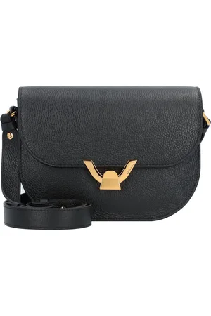 Coccinelle Leren Schoudertas Dew Crossbody Grained Leather Zwart