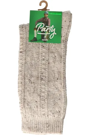 Apollo Beige huissokken/slofsokken maat 39/42 voor dames - Gebreide wollen sokken