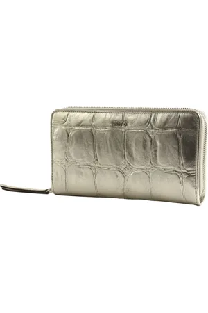 Abro+ Leren Portemonnee Leather Coccobello Metal Wallet Zilverkleurig