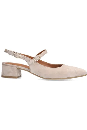 No Stress Dames - Beige su??de slingbacks