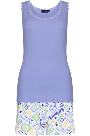 Rebelle Dames Shortama - Ikat - Lila - Bio Katoen