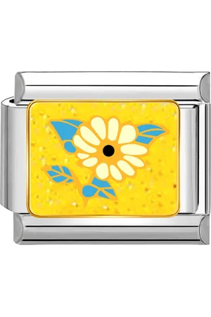 quiges Schakel - Bedel - 9mm - charms - Liefste bloempje - Geschikt voor - Nomination- armband - Schakelarmband - italy bedels armband