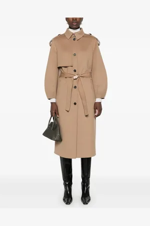 Merkloos Mackage Ceyla Coat - Dubbelzijdig Wol - Sash Belt