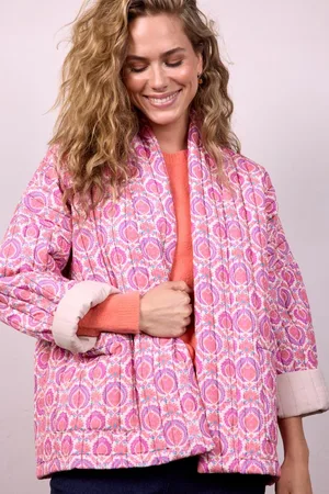 DIDI Dames Padded jasje Bella Pink Granito print maat 34/36