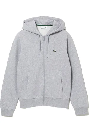 Lacoste Heren hoodie sweatsvest - lichtgrijs melange