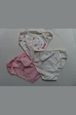 Merkloos Slip set - 3 pack - Meisjes - Kers , strikje - 8 jaar