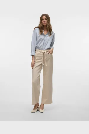 VERO MODA Jeans Vmkarlie Mr Wide Ecru Belt Dnm Jean 10325910 Ecru Dames