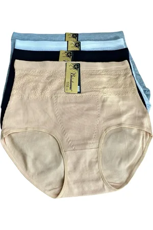 Merkloos Dames 4-pack Licht Corrigerende Katoenen Slips - Pantybroek 9136 maat L/XL (42-44)