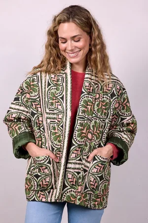 DIDI Dames Padded jasje Bella Green Deco print maat 34/36