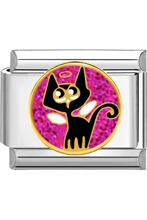 quiges Schakel - Bedel - 9mm - charms - Kat - Geschikt voor - Nomination- armband - Schakelarmband - italy bedels armband