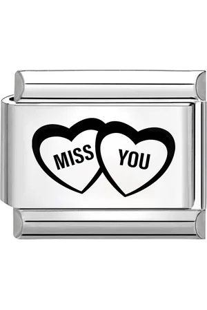 quiges Schakel - Bedel - 9mm - charms - Laser-mis je - Geschikt voor - Nomination- armband - Schakelarmband - italy bedels armband
