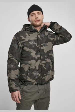 Brandit Frontzip Windbreaker jacket - L - Zwart/Bruin