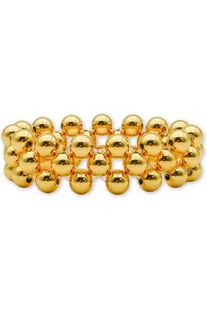 Marama - gold plated - elastisch - stainless steel - gevlochten damesarmband - cadeau dames - cadeau moederdag
