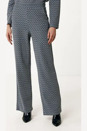 Mexx Broek Gebreid Jacquard Blauw Dames