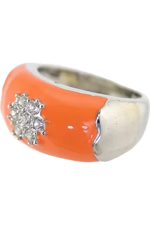 Behave Ring - rhodium plating - emaille - Transparante kristalstenen - nikkelvrij - inclusief geschenkzakje