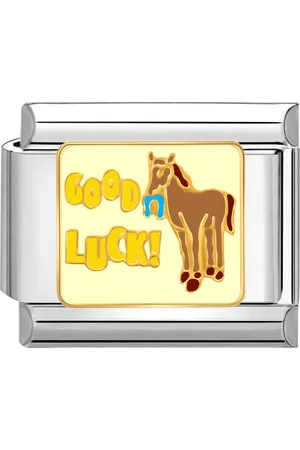 quiges Schakel - Bedel - 9mm - charms - Paard - geluk - Geschikt voor - Nomination- armband - Schakelarmband - italy bedels armband