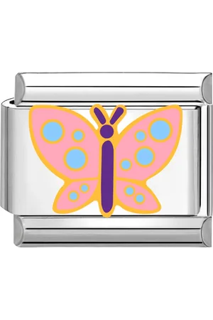 quiges Schakel - Bedel - 9mm - charms - Vlinder - Geschikt voor - Nomination- armband - Schakelarmband - italy bedels armband
