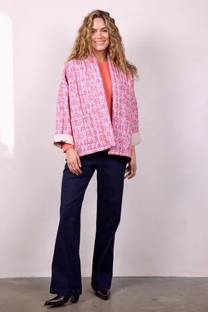 DIDI Dames Padded jasje Bella Pink Granito print maat 46/48
