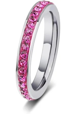 Amanto Ring Erien Pink - 316 Staal - 4 mm - maat 58 - 18,5 mm