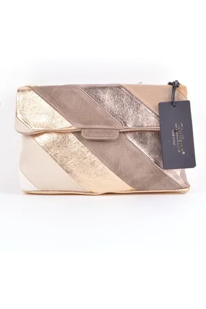 Merkloos Rainbow Metallic schoudertas - Echt Leer - Made in Italy - XL - Neutraal