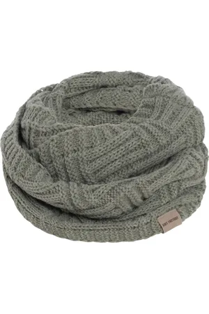 Knit Factory Bobby Gebreide Colsjaal Dames & Heren - Nekwarmer Ronde Sjaal - Nekwarmer - Wollen Sjaal - Groene colsjaal - Dames sjaal - Heren sjaal - Unisex - - One Size