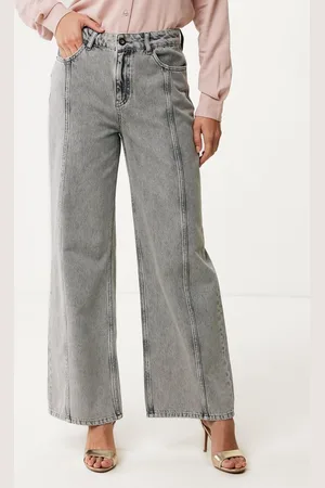 Mexx Wide Leg High Waist Jeans Grey Vintage Dames