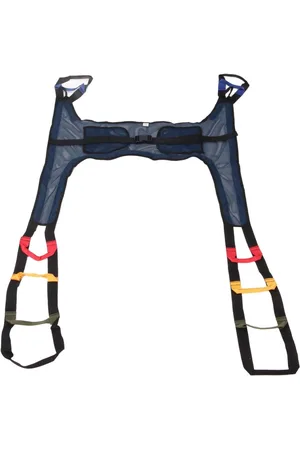 Merkloos Toilettas draagdoek grote mesh sling toilettas gewatteerde nylon pati??ntenlift transfer hulp voor staand lopen training donkerblauw gaas H-vormig
