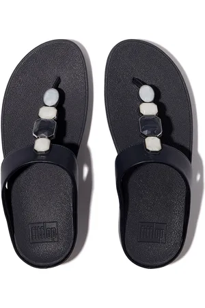 FitFlop Fino Multi-Stone Leather Toe-Post Sandals