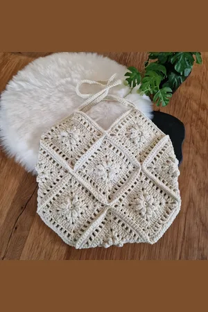 Merkloos Happy Bebie | Granny | Square | Handtas | Mama | Katoen | Handmade